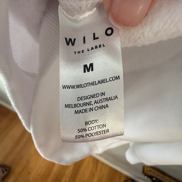 Wilo The Label Tennis Club White Crew Neck Sweater Size Med Preppy - Picture 5 of 8